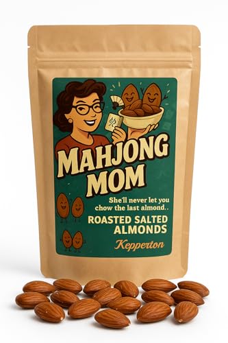 Mahjong Mom by Kepperton - Roasted Almond Snack for Mahjong Lovers, Funny Gift for Moms &amp; Tile Champs, Gourmet Game Night Treat, Holiday &amp; Birthday Gag Gift