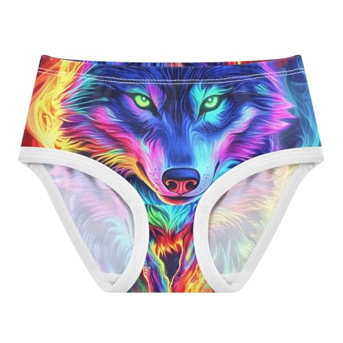 Colorful Flame Wolf Toddler Girls's Underwear 2T 202c0288