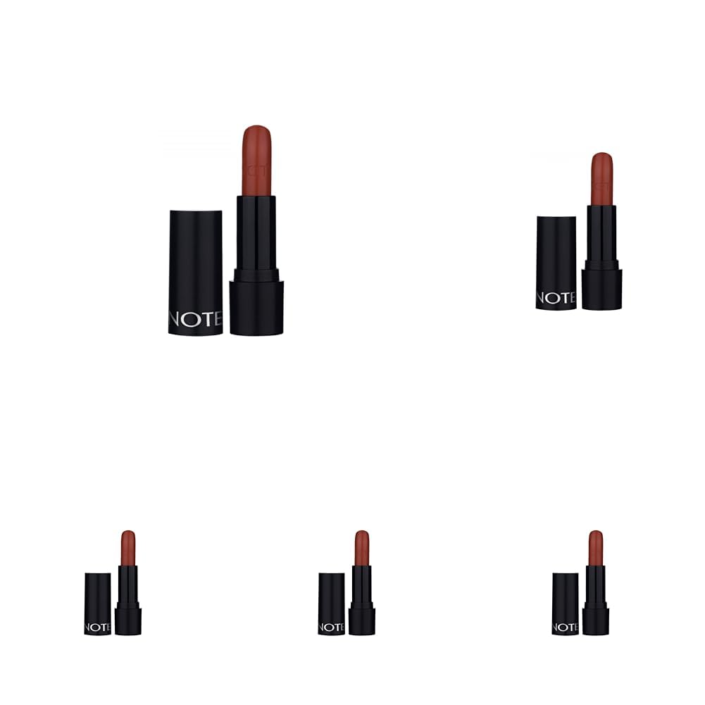 Note Deep Impact Lipstick 06 Cinnamon Kremsi Dokulu Yarı Parlak Ruj, Kahverengi (5 paketi)