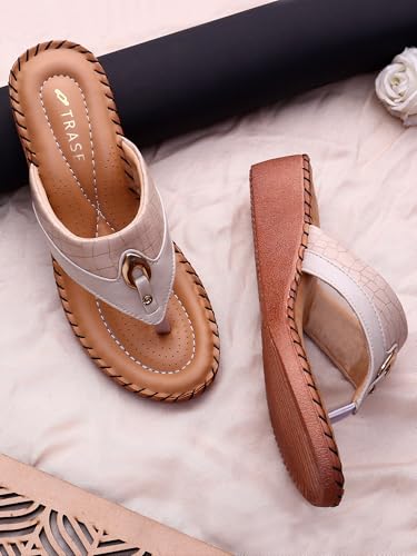 Image of TRASE Women's Flip-Flops & Slippers | Doctor Ortho Comfortable Chappal for Women & Girls | Light weight, Soft Footbed, Comfortable & Stylish | Diabetic & Orthopedic Footwear, Good for Knee & Foot Pain