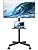 Mobile TV Cart for 23-60 Inch LED LCD Flat Curved Screens TVs, Rolling TV Stand with Locking Wheels Holds Up to 88lbs, Height Adjustable Portable Floor Stand with Media Shelf Tray, Max VESA 400x400mm