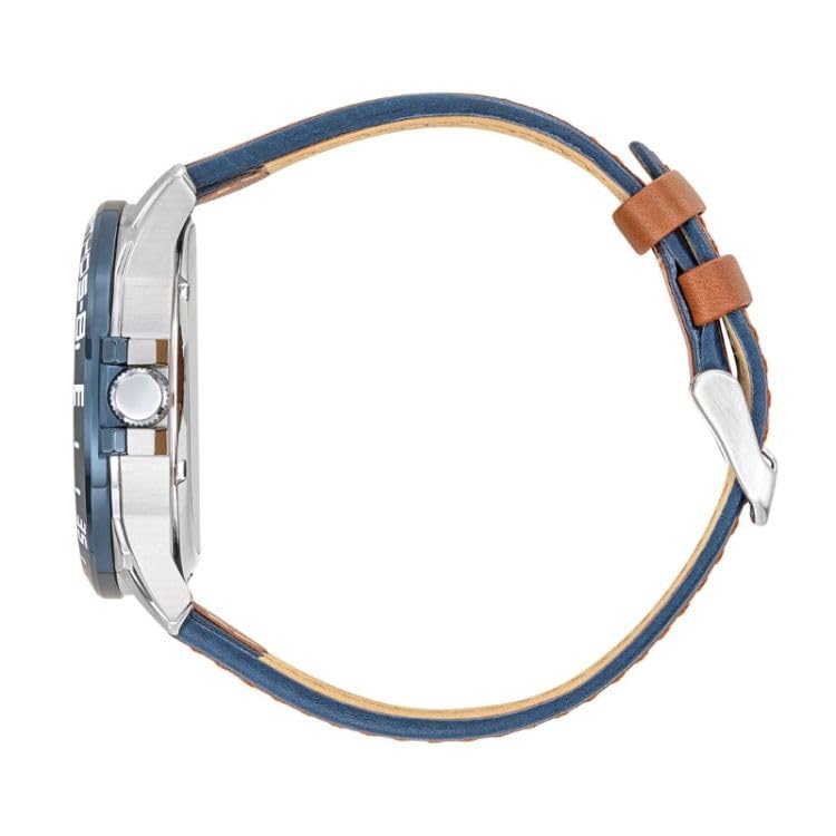 Montre Aviateur Patrouille de France - Athos 8 - Automatique Squelette - Cuir Marron et Bleu