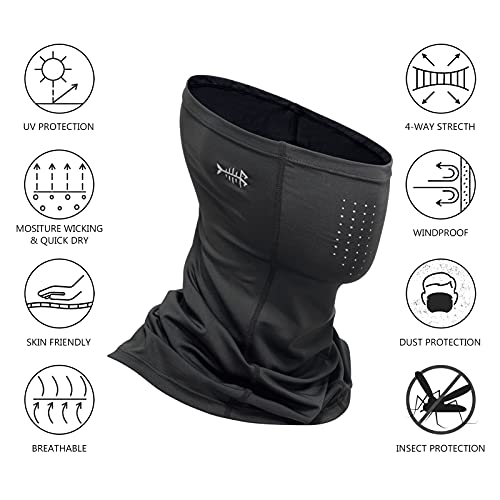 Image of BASSDASH Neck Gaiter Mask UPF 50 Sun Protection for Men & Women, Fishing, Hiking, Outdoor
