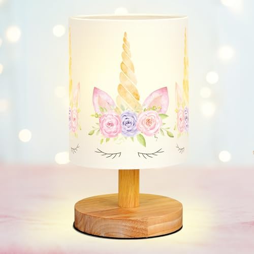 VIHOSE Unicorn Kids Table Lamp for Bedroom Kids Bedside Lamp with...