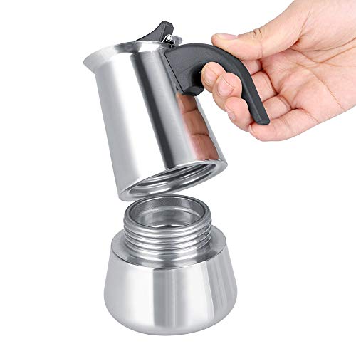 Moka Express, Cafetière Italienne Portable en Acier Inoxydable Pot à Café Moka Classique Moka Espresso Maker pour Maison, Bureau.(2 tasse 100ML)