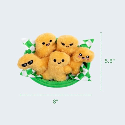 Emotional Support Dino Nuggies by Relatable, Cuddly Stuffed Animals and Dinosaur Toys, Back to School Gift Ideas and Desk Accessories for All Ages, Includes 5 Dinosaur Plushies with Carrying Basket — view 6