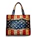 Fashion Flag Tote Bags Women,Star Stripes Graphic Shoulder Grocery Tote Bag Large Handbags l Leopard-print national flag