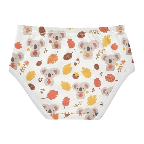Wusikd Koala Bear Girls' Underwear Cotton Autumn Leaves Girls Briefs Soft Toddler Underwear 2T2