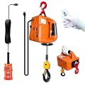 KITUYOTO Electric Hoist Winch 1100lbs, 3 in 1 Portable Electric Winch Manual/Cable/Remote Control, Overload Protection 25ft Lifting Height, Suitable for Lifting in Factories,Construction Sites