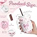 Jingmore 50 Set Pink Bow Coffee Cups with Lids, Straws and Sleeves Pink Bowknot Disposable Drinking Cup for Wedding Coquette Birthday Baby Shower Bachelorette Party Supplies (12 oz)