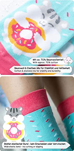 corimori Witzige, lässige Anime Baumwolle Socken 4er Set in plastikfreier Geschenk-Verpackung, Hamster, Otter, Igel, Maus, 36-42