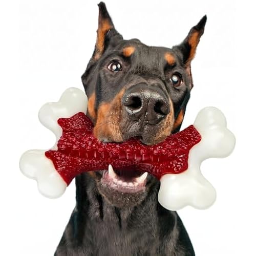Kseroo Tough Dog Chew Toy for Aggressive Chewers 20-90lbs, Beef Flavor
