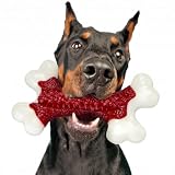 Kseroo Indestructible Dog Toys for Aggressive Chewers: Beef Flavored Hard Nylon Bone Chew Toys for Medium Large Breed Dogs (20-90 lbs), Red