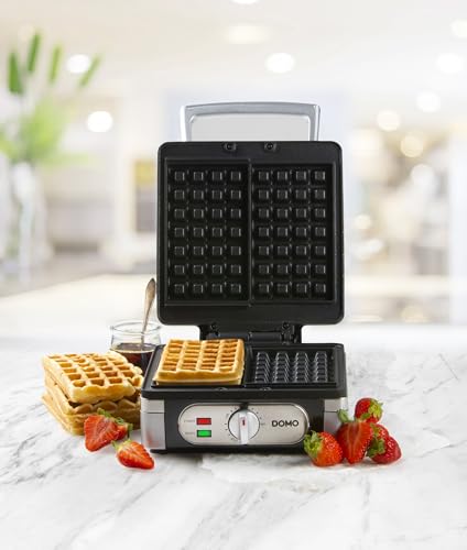 Domo DO 9047W Waffelautomat für extra dicke quadratische belgische/brüsseler Waffeln - 6
