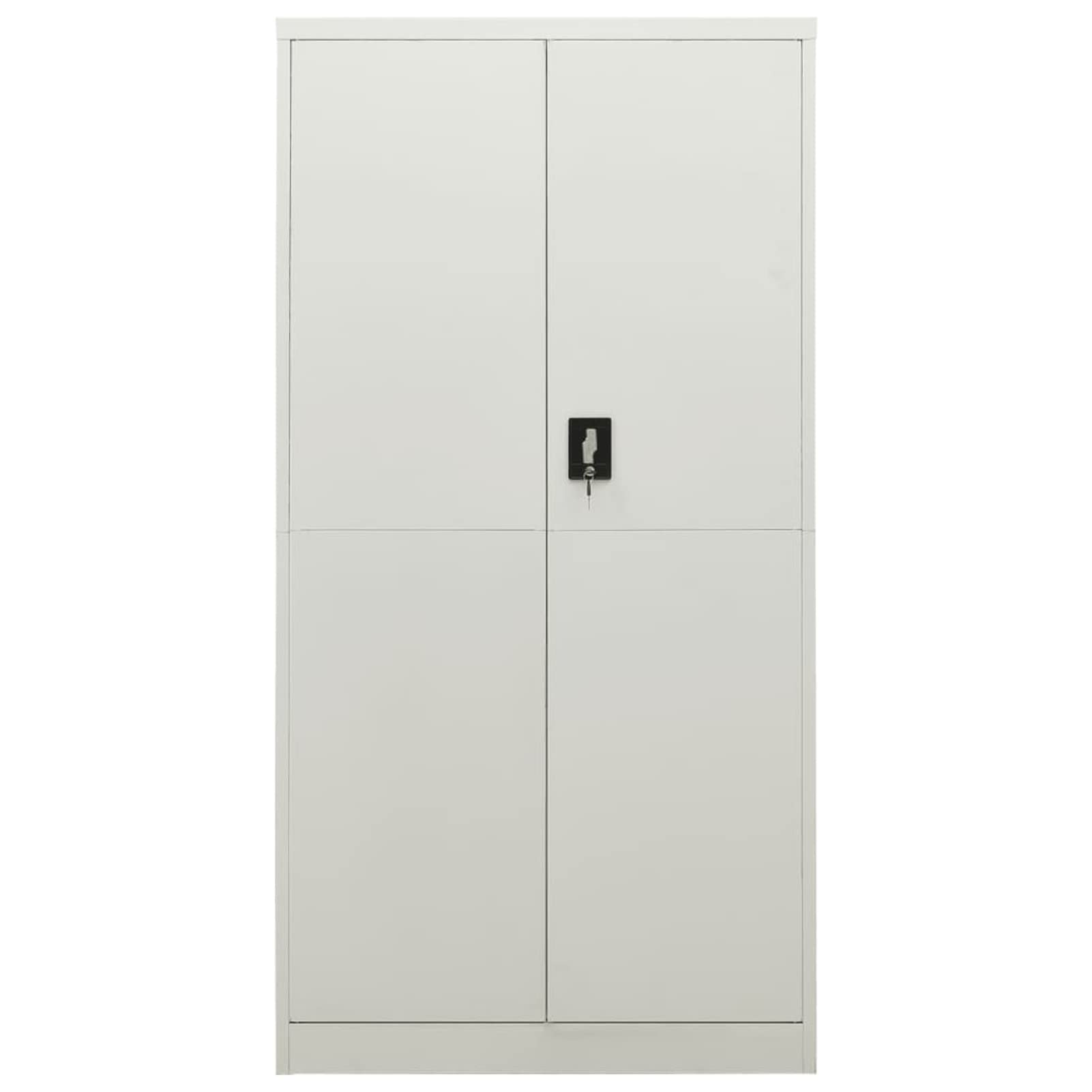 Festnight Armario de Taquilla con 2 Puertas y 4 Estantes Armario Multifunción Armario metalico Taquillas Metálica Organizador de Almacenamiento de Acero Gris Claro 90x40x180 cm