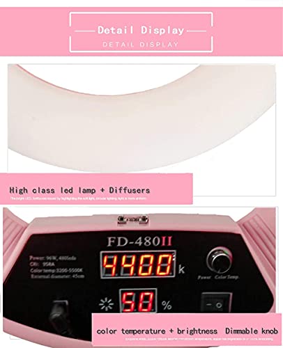 FACAZ Kamera-Foto-Video-Beleuchtungs-Kit: 48 Zentimeter Äußeres 96 W 5500 K Dimmbares LED-Ringlicht, Lichtstativ, Vine… – Bild 5