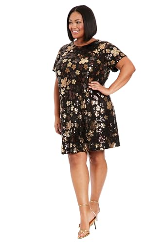 Image of London Times Women's Sequin T-Shirt Dress