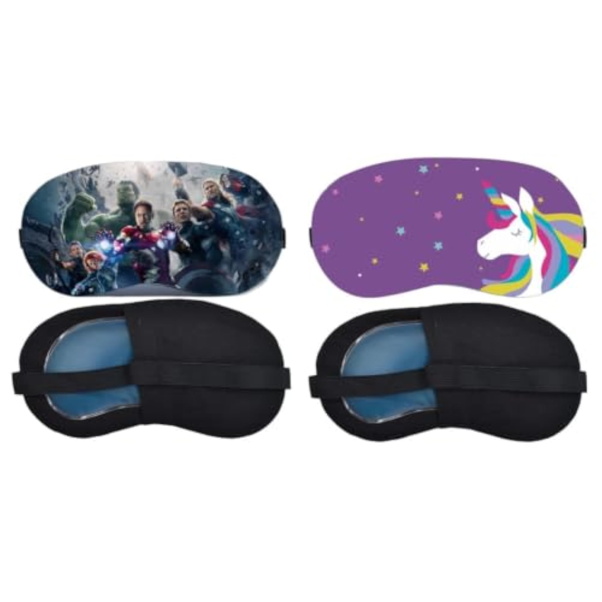 Colourful Team Print Rainbow Unicorn Sleeping Eye Mask Combo