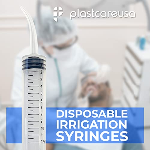 10 disposable curved tip 12ml dental oral dispensing 12cc syringes with measurements for dental pets liquid