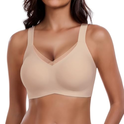 Comfortable Seamless Bras for Women Wireless Push Up Soft Support Full Coverage No Underwire Everyday Bra