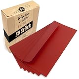 Japun - Briefumschläge (50 Stück) DIN lang, 220 x 110 mm, rot