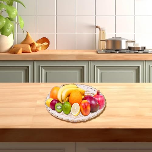 Cesta de pared tejida de diseño exclusivo: set de 5 cuencos decorativos de fibras naturales 7