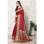 Yashika-Womens-Printed-Trendy-Art-Silk-Navy-Color-Saree-With-Blouse-Material