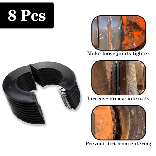 Image of 8 Pack 55MM Excavator Bucket Pin Shim Kit Detachable for Excavator and Skid Steer Fit for John Deere 75C 80C 75D 85D 75G 85G, 5mm Thickness