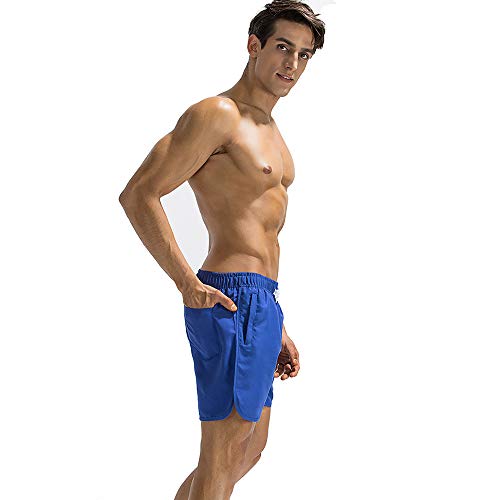 Short de bain bleu avec doublure en maille séchage rapide M - 4