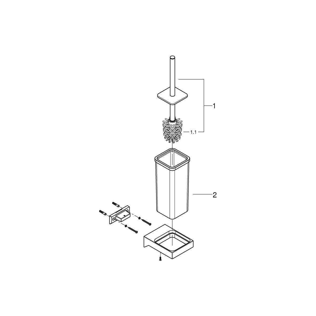 GROHE Selection Cube | Badaccessoires - Toilettenbürstengarnitur | 40857000