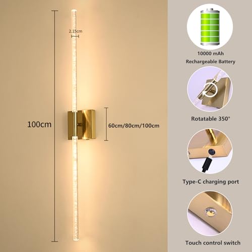 Apliques de pared interior LED regulables modernos con USB para dormitorio 5