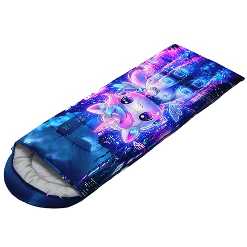 Image of QOOMO Axolotl Cute Camping Sleeping Bags,3 Season Warm & Cool Weather,Lightweight,Waterproof Sleeping Bags for Adults & Kids,Traveling,and Outdoors