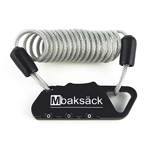 Mbaksäck Lock Candado antirrobo de combinación con Cable para Equipaje Mochila Bicicleta Casco Multifuncional