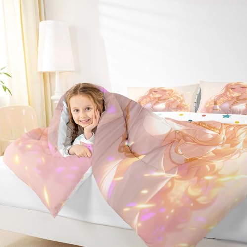 Image of Erosebridal Kawaii Girly Comforter Set 3D Anime Gifts Bedding Sets, Japanese Girl Bedding for Kids Girls Lady Women Aesthetic Princess Bedding Comforter Sets Twin Size