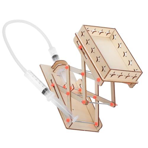 Homoyoyo Kit Scientifico Educativo Fai da Te per Piattaforma Idraulica in Legno, Giocattolo di Supporto Elevatore da Laboratorio, Esperimenti Scientifici Interattivi per Apprendimento Stem