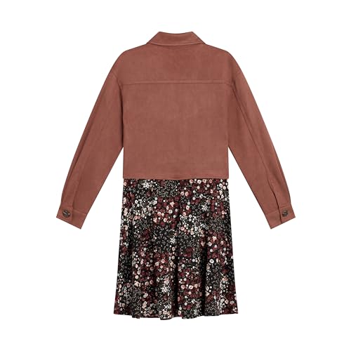 Image of Beautees Girls' Sueded Jacket and Sleeveless Dress Set