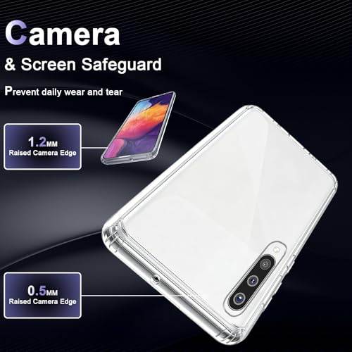 Image of Case for Samsung Galaxy A50, Military Grade Drop Protection Phone Case, Yellowing Resistant, Anti-Scratch Hard PC Back, Shockproof Hard Ultra-Thin Protective Cover, Clear