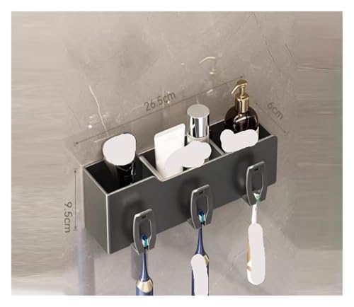 Porte-Brosse à Dents et Distributeur Mural pour 3 Personnes