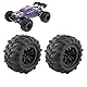VBESTLIFE 2 Stück RC-Auto-Reifen, 85 Mm RC-Auto-Reifen, 47 Mm Breite, 12 Mm Sechskant-Adapter, Gummi-Auto-Ersatzreifen für SCY 16101 16102 1/16 RC-Auto
