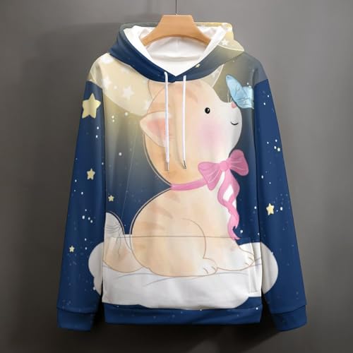 Sweatshirt chat papillon UMENG pull chaud pour vos soirées fraîches taille S