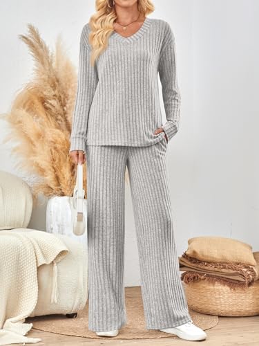 LILLUSORY Matching Lounge Set for Women, 2 Piece Cozy Outfit for Home, Travel, Fall & Winter