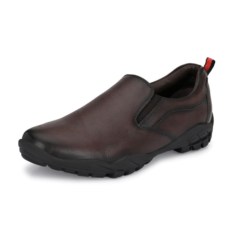Men's Brown Leather Slip-On Formal Shoes-image-21