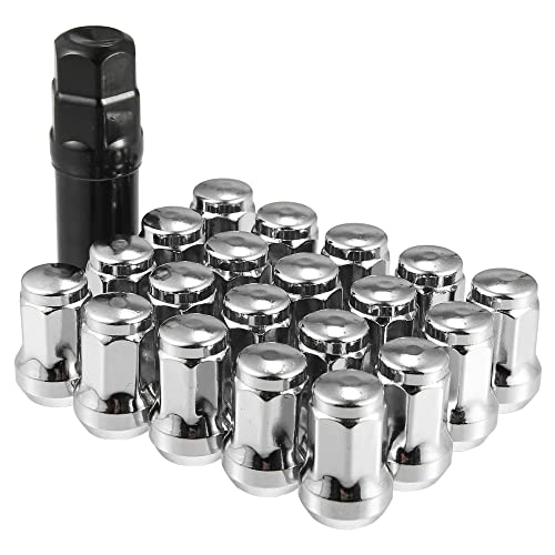A ABSOPRO M12x1.25 Coche Rueda Heptágono Extremo Tuerca 32mm Tornillos - 21uds Plateado Tono