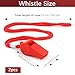 2 Pcs Whistle, Plastic Whistle for Coaches, Red Whistle for Adults, Whistle Emergency Lifeguard Whistle Loud Crisp Sound Referee Whistle with Lanyard Coach Whistle for Teachers Pet Training Officials