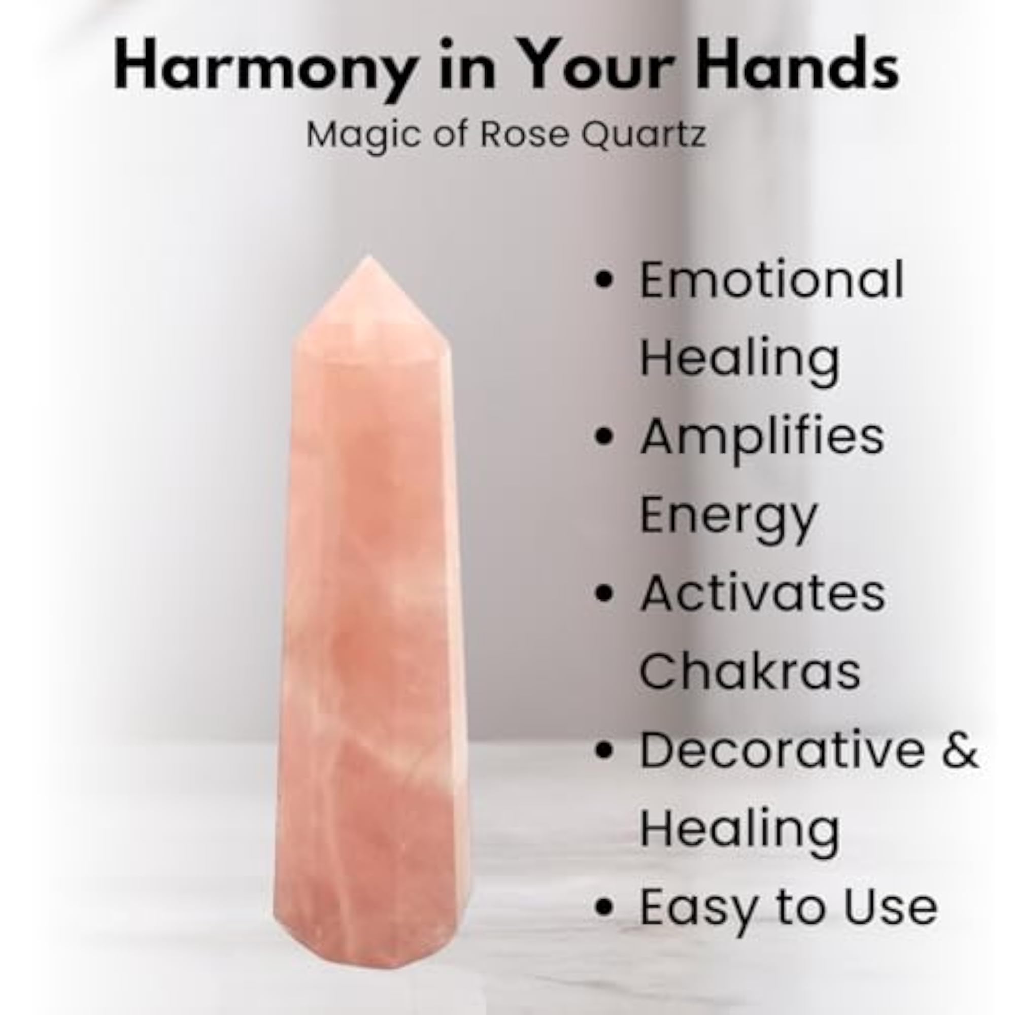 Rose Quartz Jumbo Healing Pencil Wand for Couples Bedroom