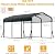 10x15FT Heavy Duty Metal Carport, Outdoor Carport Canopy with Galvanized Steel Roof and Reinforced Base for All-Weather, Garage Shelter Shade for Trucks, Boats, Party, Gray