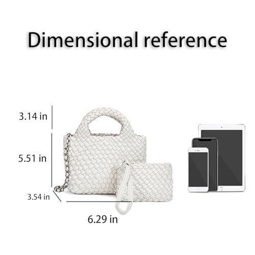 Mini Women's Handmade Woven Tote with Small Wallet Small Size Fashion Bright Color Vegan Leather Casual Tramp Crossbody Bag2