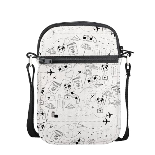 CMNIM Travel Lover Wanderlust Gifts Excuse Me While I Travel The World Map Mini Crossbody Bag Traveller Gifts Airplane Bag2