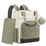 LOVEVOOK Diaper Bag Backpack, Large Capacity Portable Baby Bag with Foldable Diaper Changing Pad, Waterproof Baby Diaper Bags Gift for Mon Dad, Olive Green