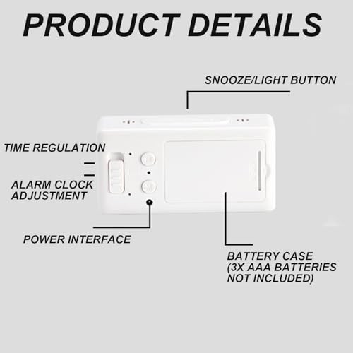 Reloj digital LED para ver la hora sin gafas despertador con brillo tenue y repeticion de alarma 3